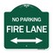 Signmission Colorado Fire Lane W/ Bidirectional Arrow, Green & White Aluminum Sign, 18" x 18", GW-1818-24255 A-DES-GW-1818-24255 - alternate 1